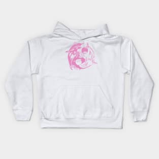 Light Pink Balanced Orca Whales Kids Hoodie